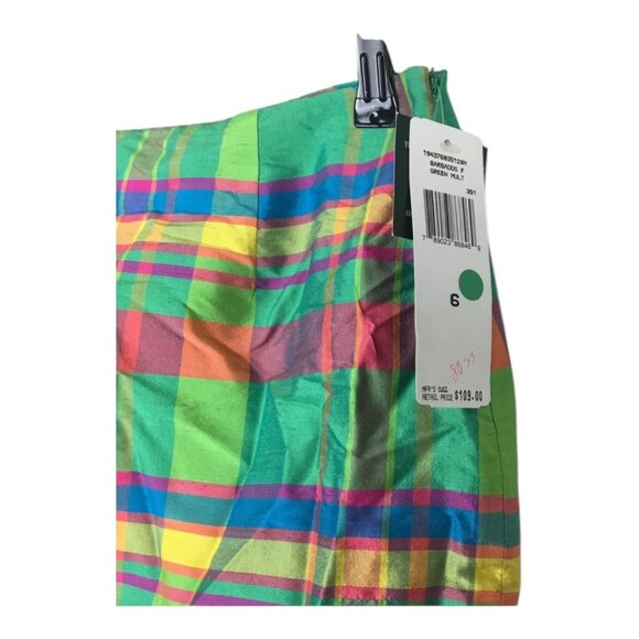 Vtg Lauren Ralph Lauren Skirt 6 Silk Plaid Mini 90s Y2K Colorful Mini Holiday - Picture 4 of 7
